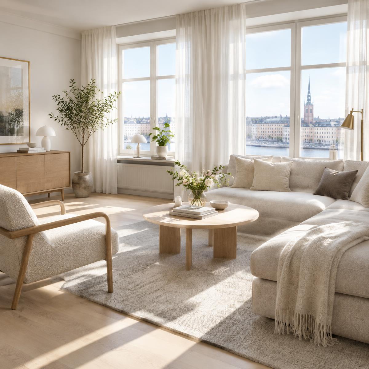 Ljust, nystädat hem i Stockholm